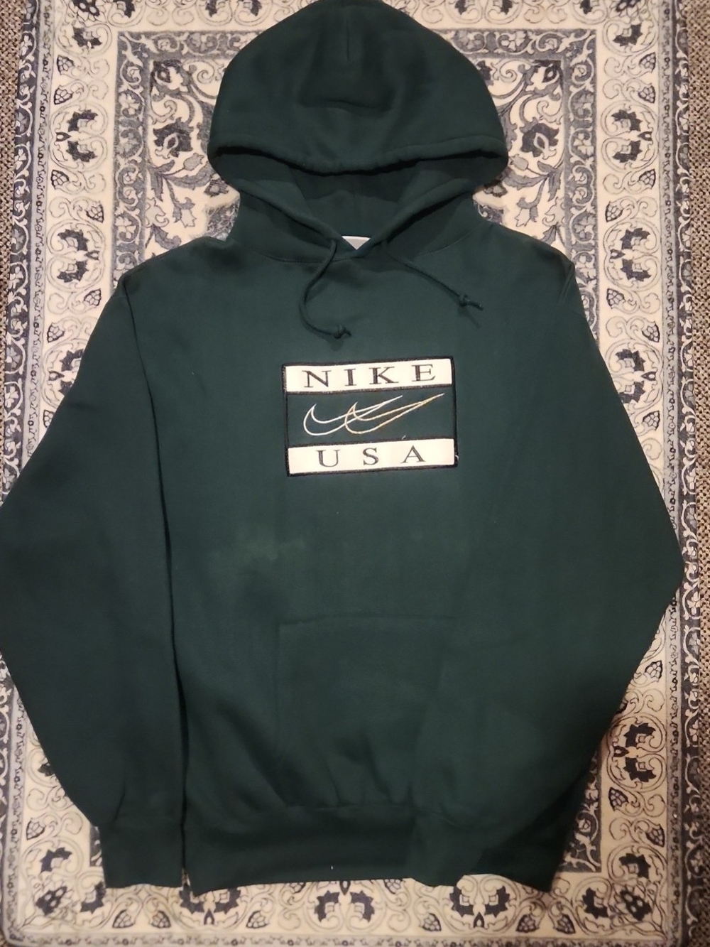 RARE Vintage Nike Center Swoosh Hoodie Men’s Size XtraL 90s Made in USA Gray Tag